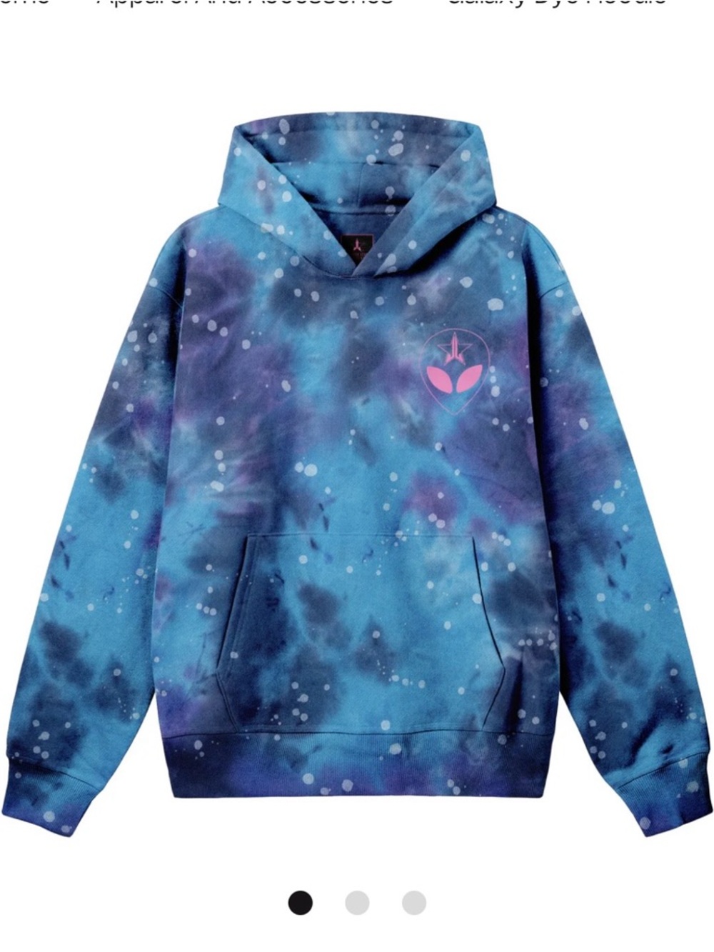 Brand New- Jeffree Star Blue and Purple Tie-Dye Hoodie with Pink Alien Logo
